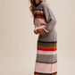 Striped Fuzzy Knit Sweater & Skirt Set