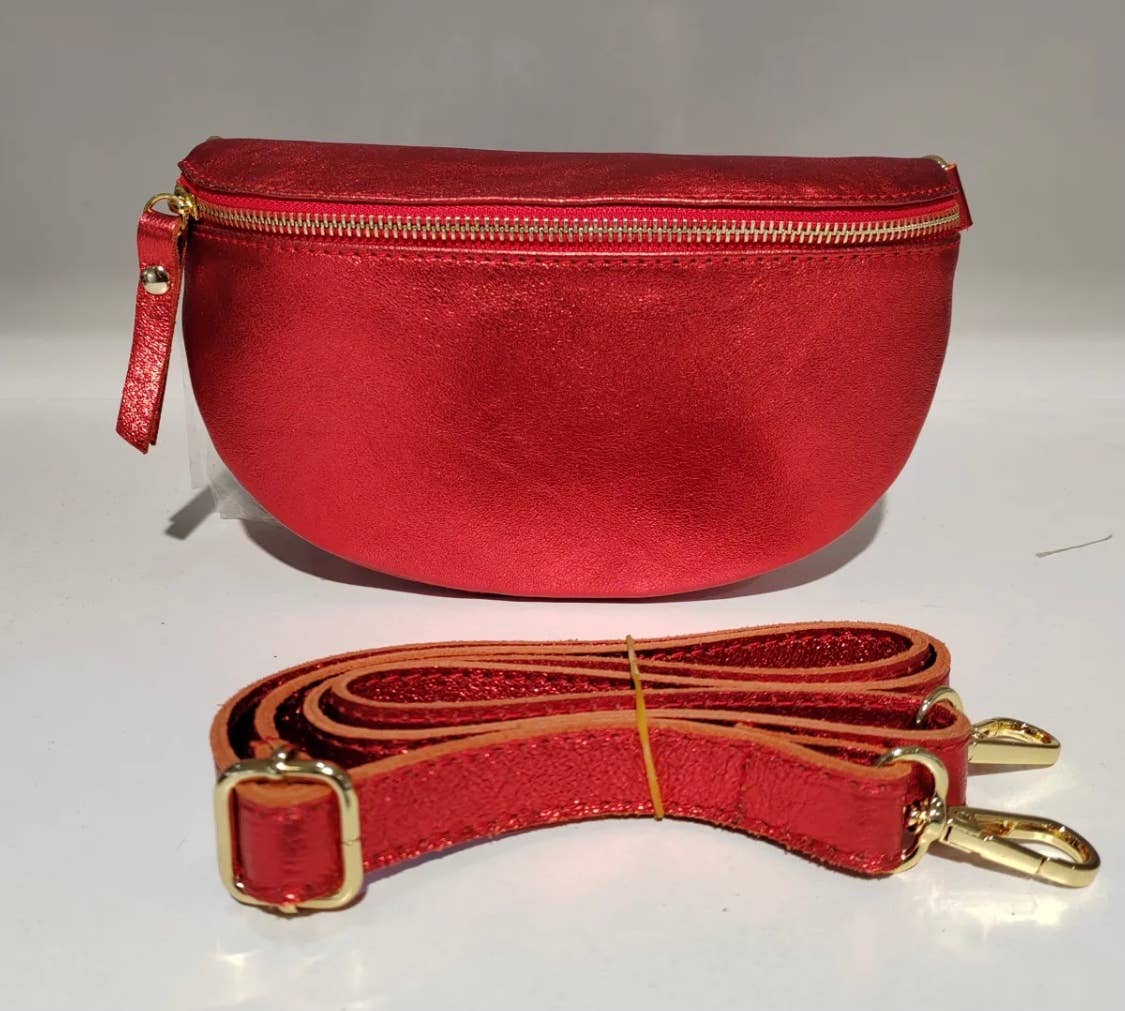 Metallic Cross Body Belt Bag