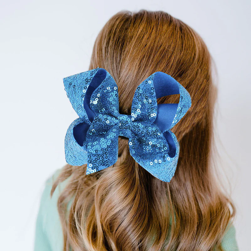 Glam Sequin Bow Hair Clip for Girls – Sparkle & Shine Bow
