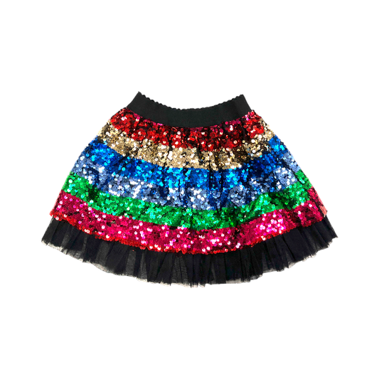 Sequin Stripe Skirt