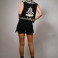 Embroidered Ribbon Tie Crop Vest