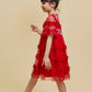 Robyn Red Christmas Embroidered Dress