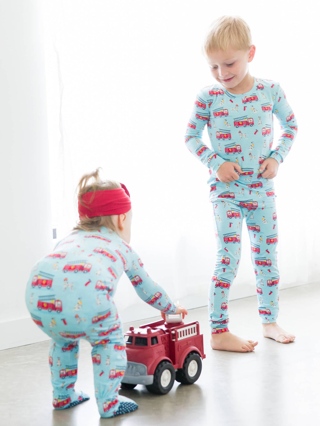 Baby Boys Paws To The Rescue Bamboo Footie PJs