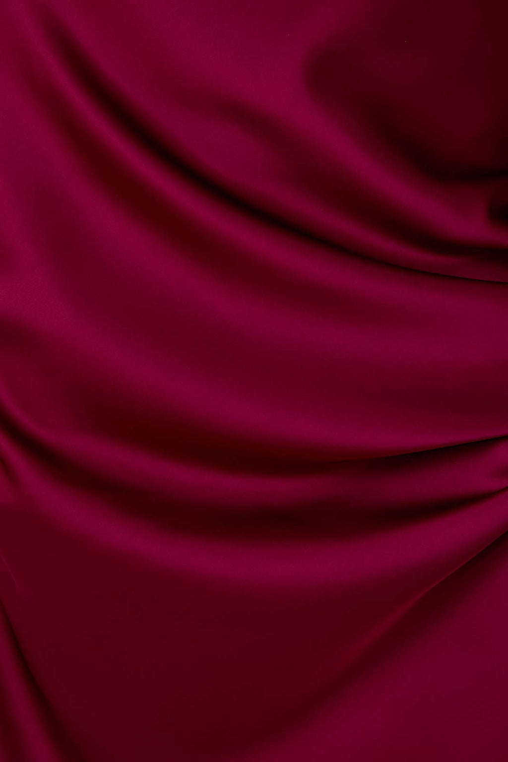 Cranberry Satin Midi Skirt