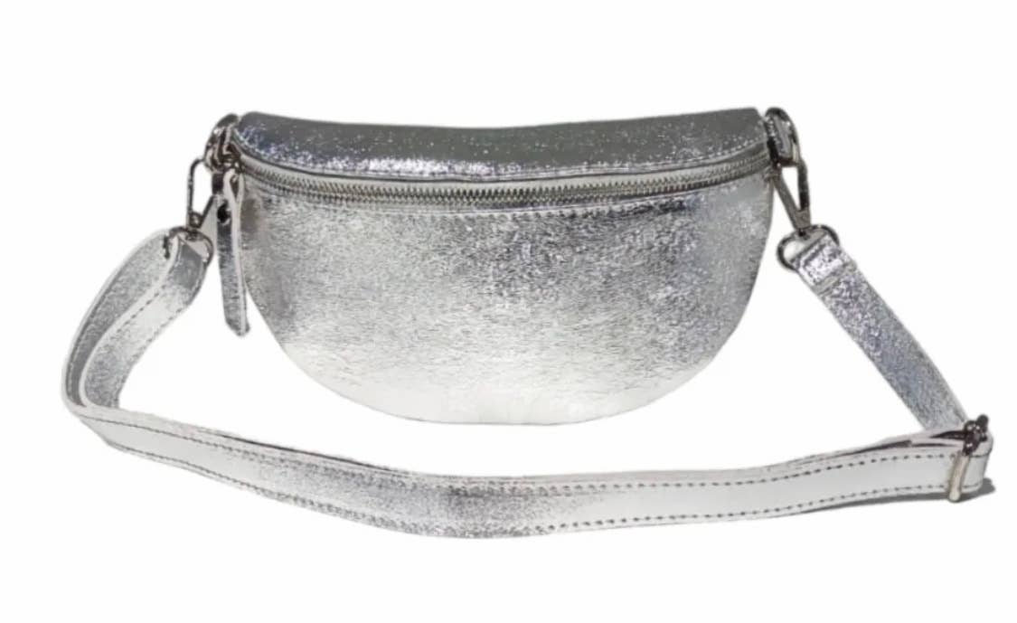 Metallic Cross Body Belt Bag