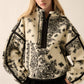 Bandana Sherpa Fleece Half-Zip Pullover Jacket