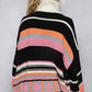 High collar half zipper rainbow pullover