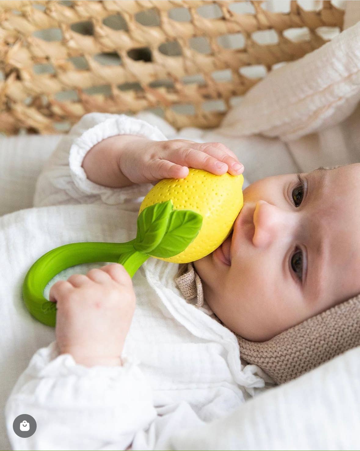 Capri Lemon Baby Rattle
