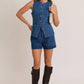 Button Front Denim Vest