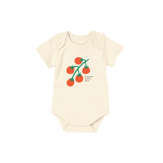 Tomato Organic Cotton Baby Onesie | foodie, baby clothing