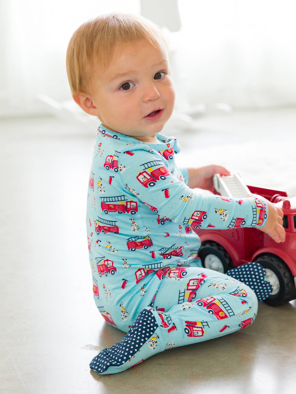 Baby Boys Paws To The Rescue Bamboo Footie PJs