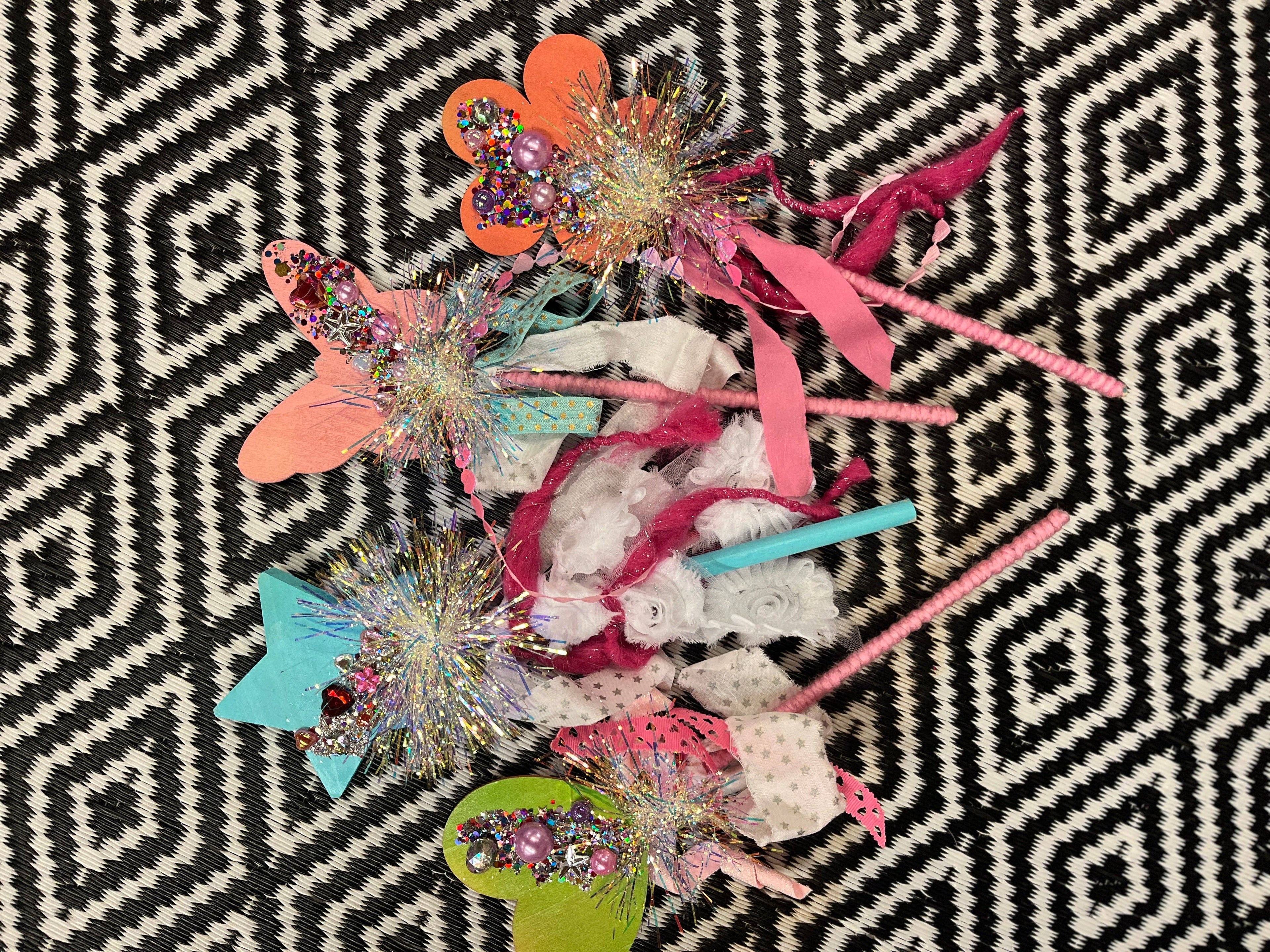 Heart Wands play wood glitter dress-up