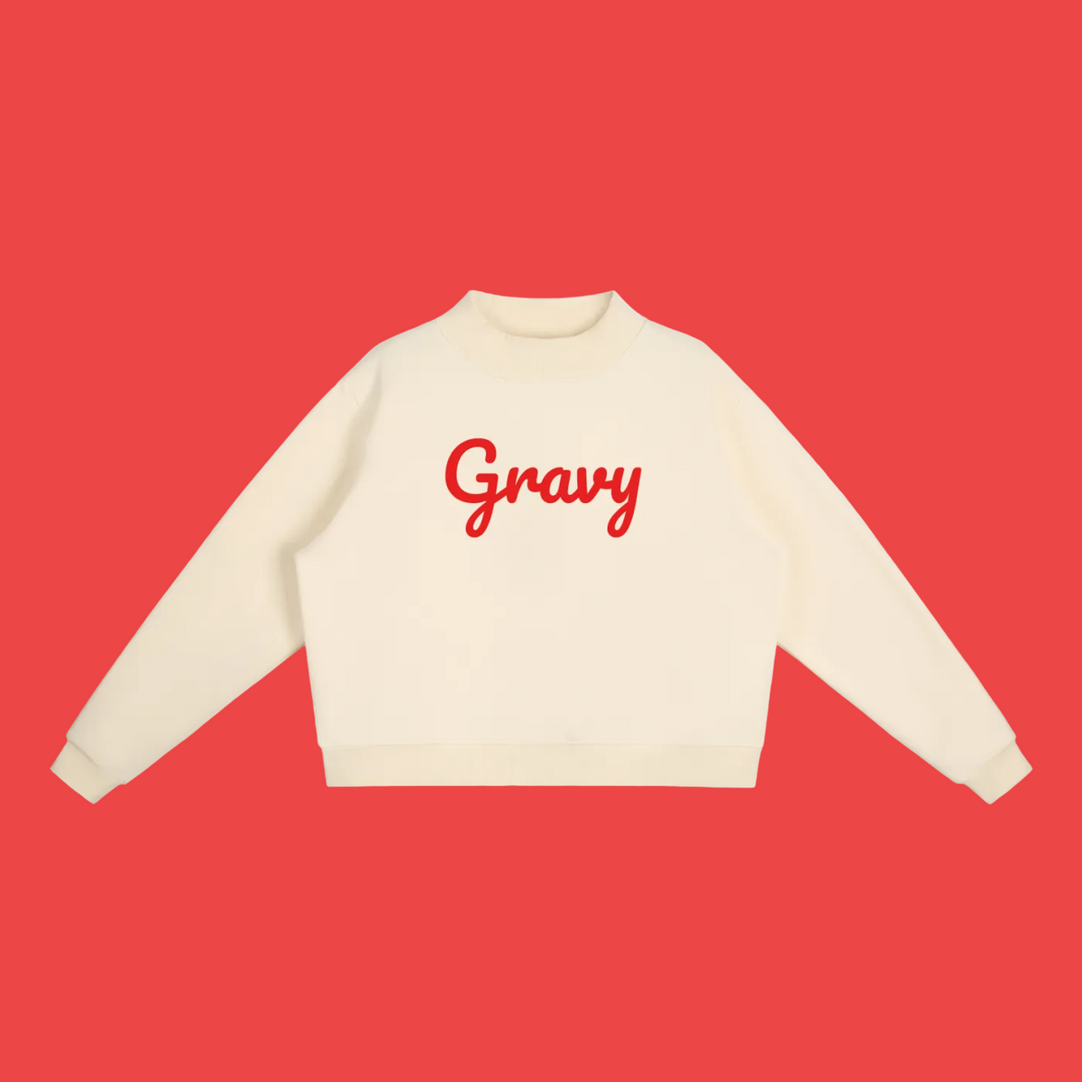 Gravy Essential Fleece Mock-Neck Crew Sweatshirt