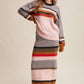 Striped Fuzzy Knit Sweater & Skirt Set