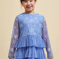 Eira Ice Blue Snowflake Embroidered Dress