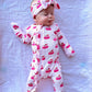 Organic Waffle Ruffle Zip Footie, Miss Candy Corn