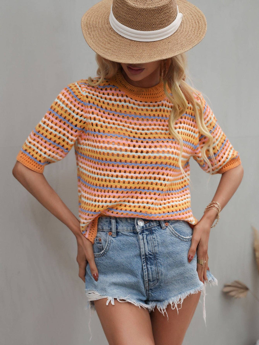 Rainbow Knit Top
