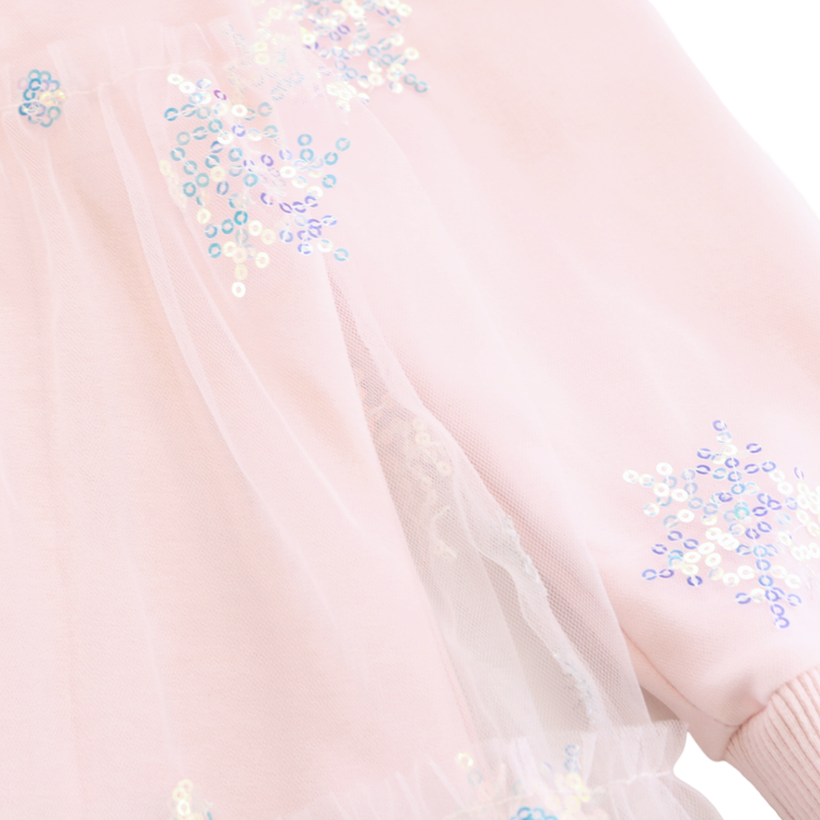 Snowflake Sequin Mesh Layer Dress