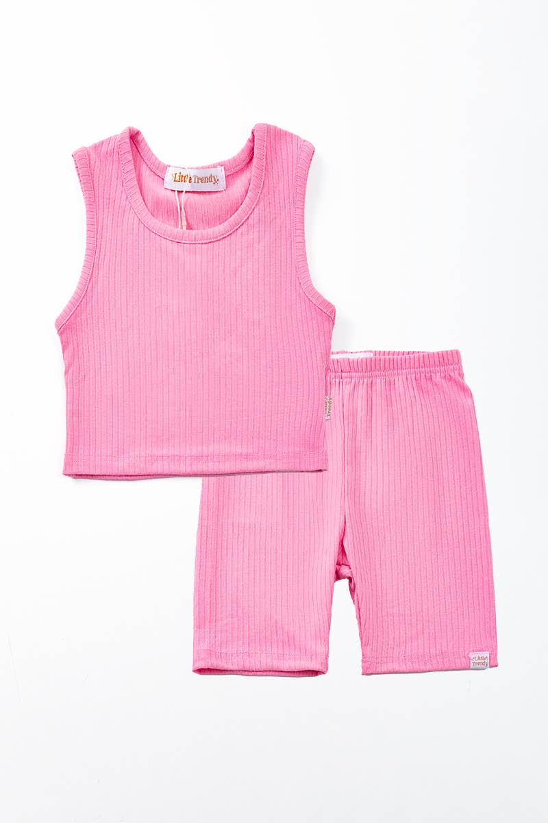 Pink Biker Short Set