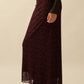 Cranberry Leopard Mesh Straight Maxi Skirt