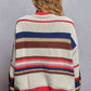 High collar half zipper rainbow pullover