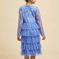 Eira Ice Blue Snowflake Embroidered Dress