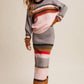 Striped Fuzzy Knit Sweater & Skirt Set