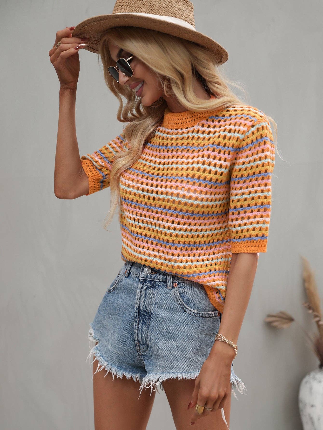 Rainbow Knit Top
