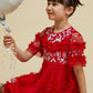 Robyn Red Christmas Embroidered Dress
