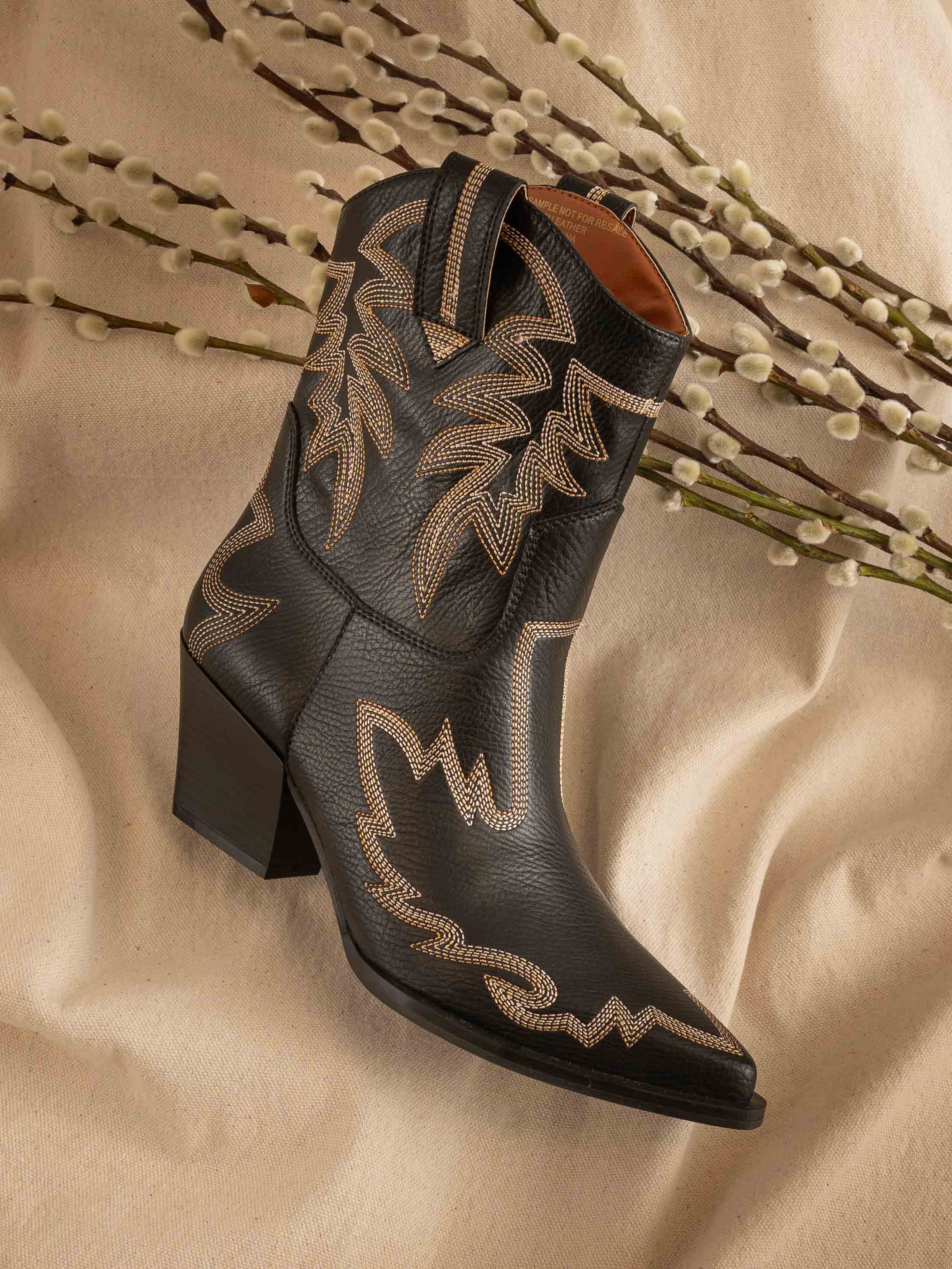 The Nantes Black Cowboy Boot
