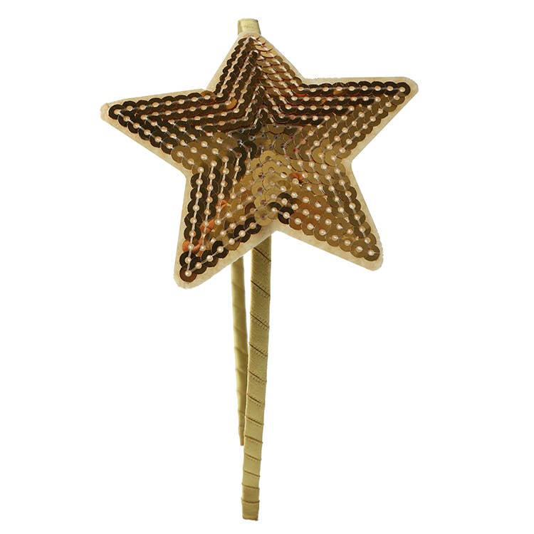 Large Sequin Star Headband: Gold