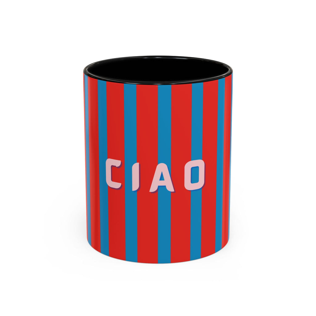 Ciao Accent Coffee Mug | Colorful Striped Ceramic Cup