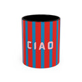 Ciao Accent Coffee Mug | Colorful Striped Ceramic Cup