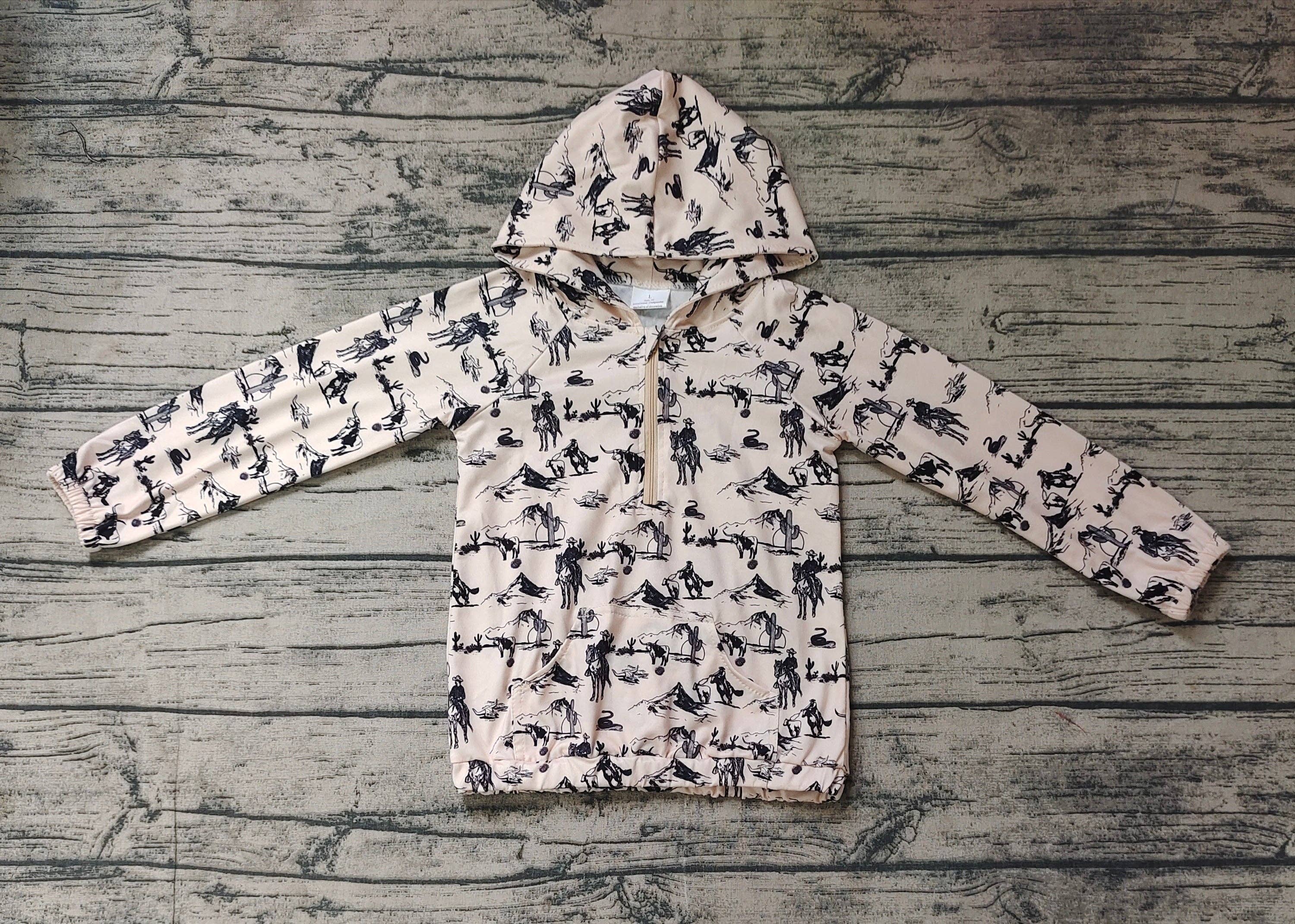 Cowboy Rodeo Hooded Long Sleeve