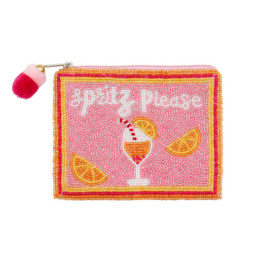 Spritz Please Beaded Coin Purse