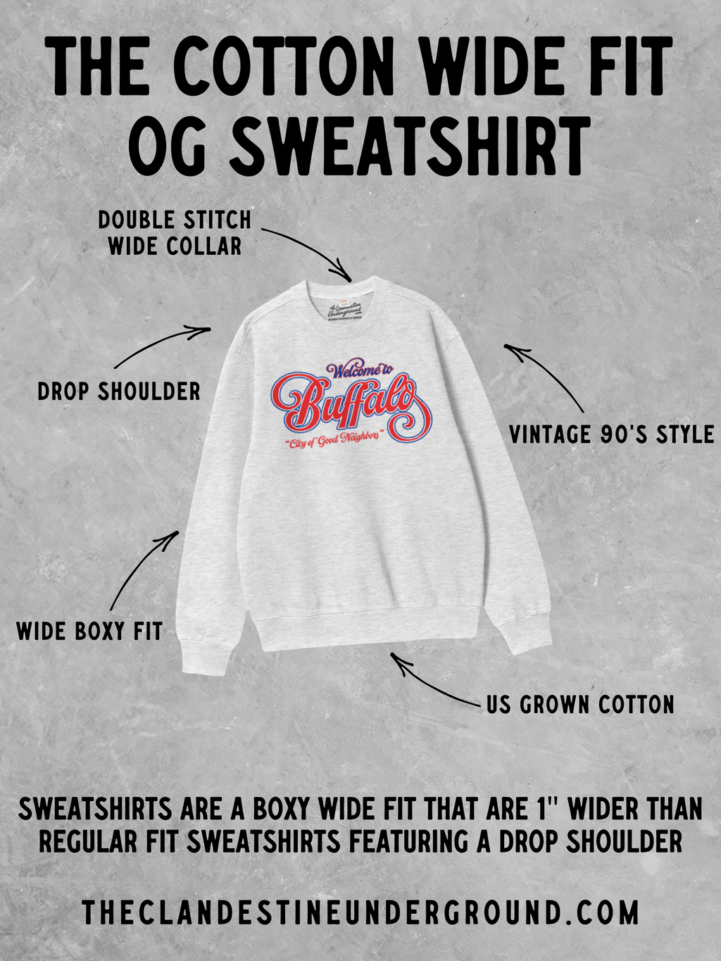 Salty Sardines, Fisherman Boxy Cotton Sweatshirt