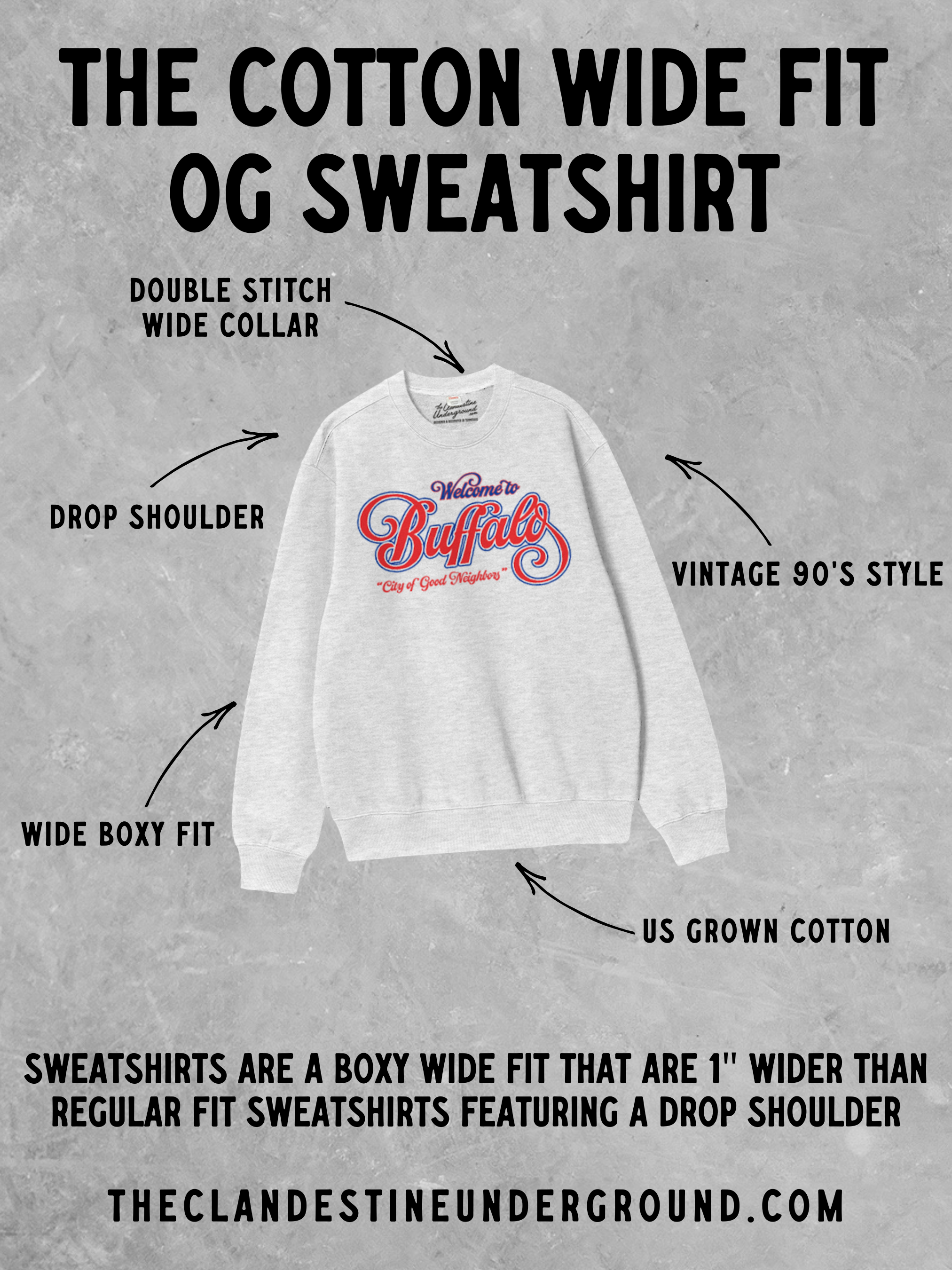 Salty Sardines, Fisherman Boxy Cotton Sweatshirt