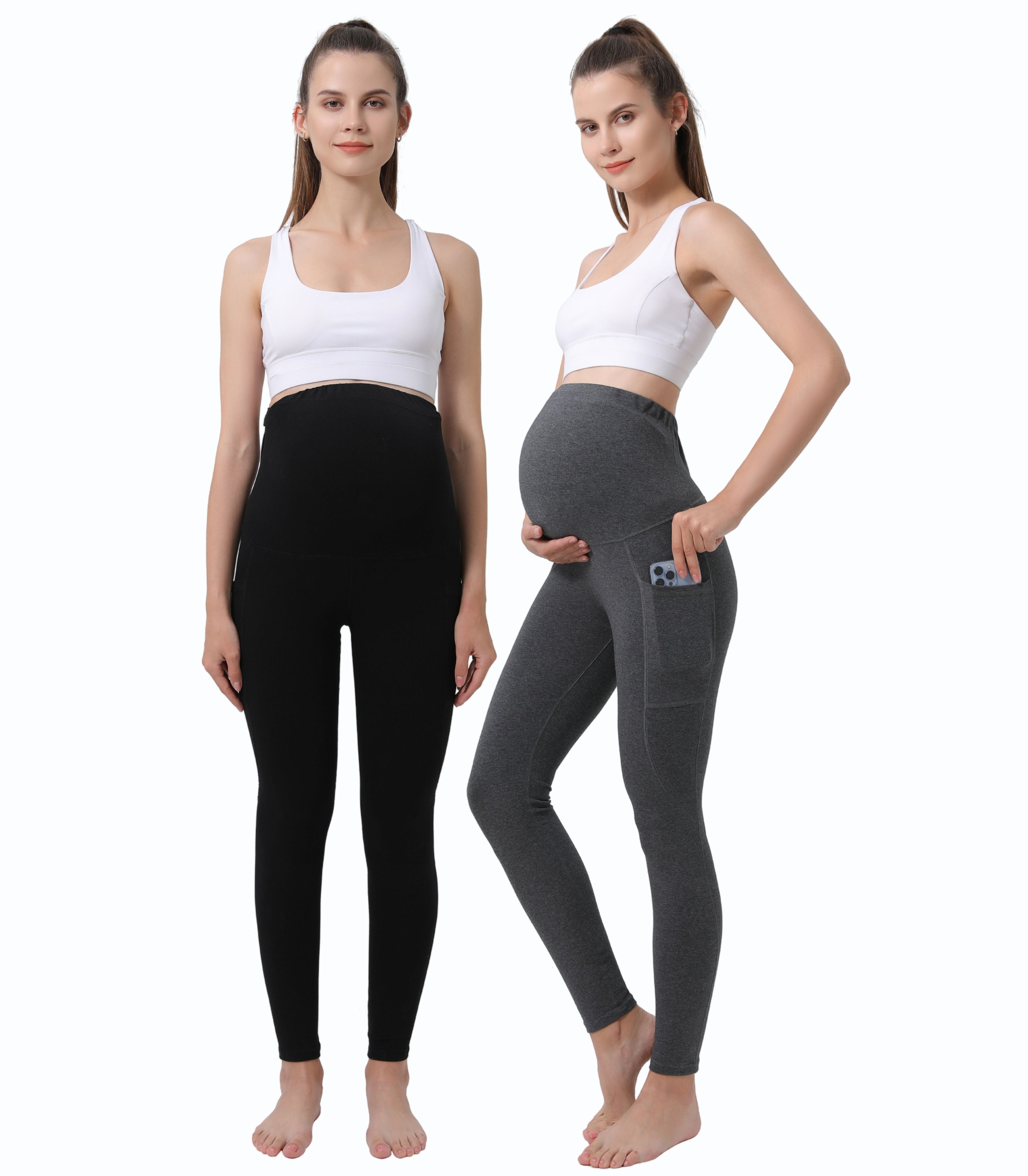 Pregnancy Yoga Pants with Pockets (2 Pack)