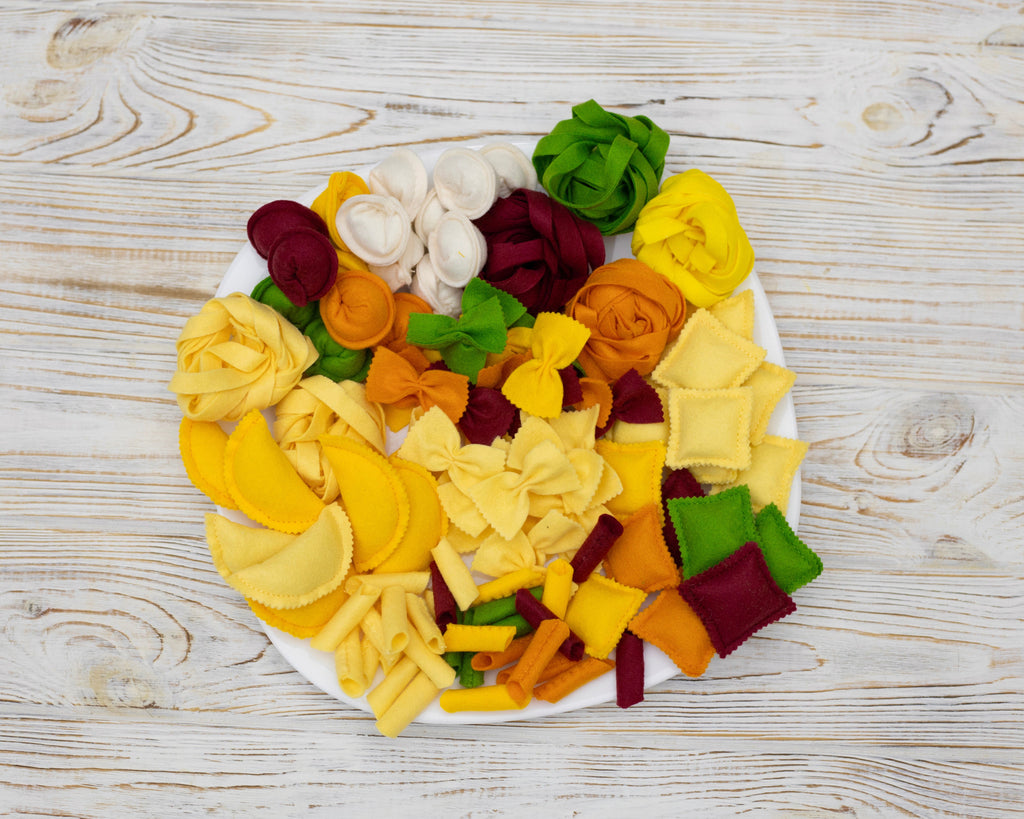 Pasta set plush toy Pretend play food