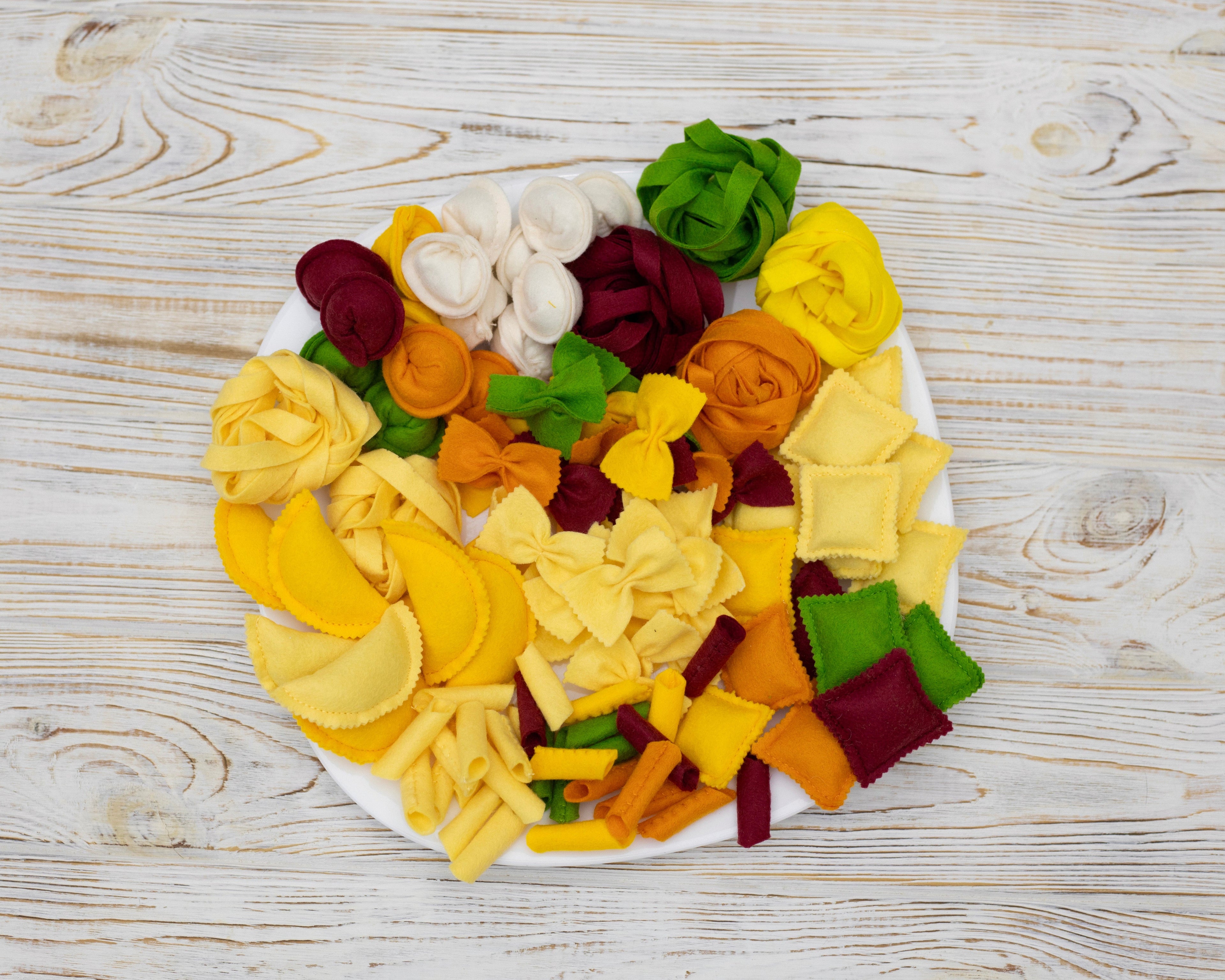 Pasta set plush toy Pretend play food