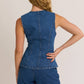 Button Front Denim Vest