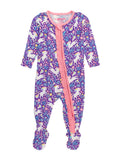 SoftSnooze™ Baby Girls Bamboo Viscose Unicorn Footed Ruffle One Piece Pajama