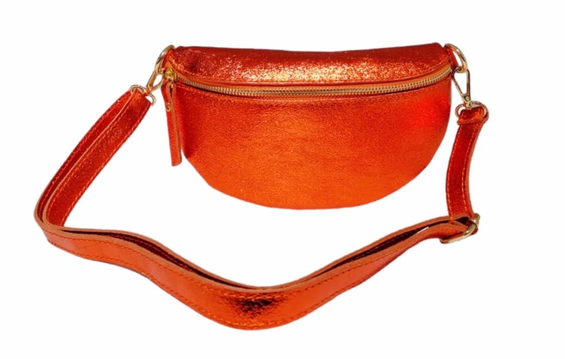 Metallic Cross Body Belt Bag