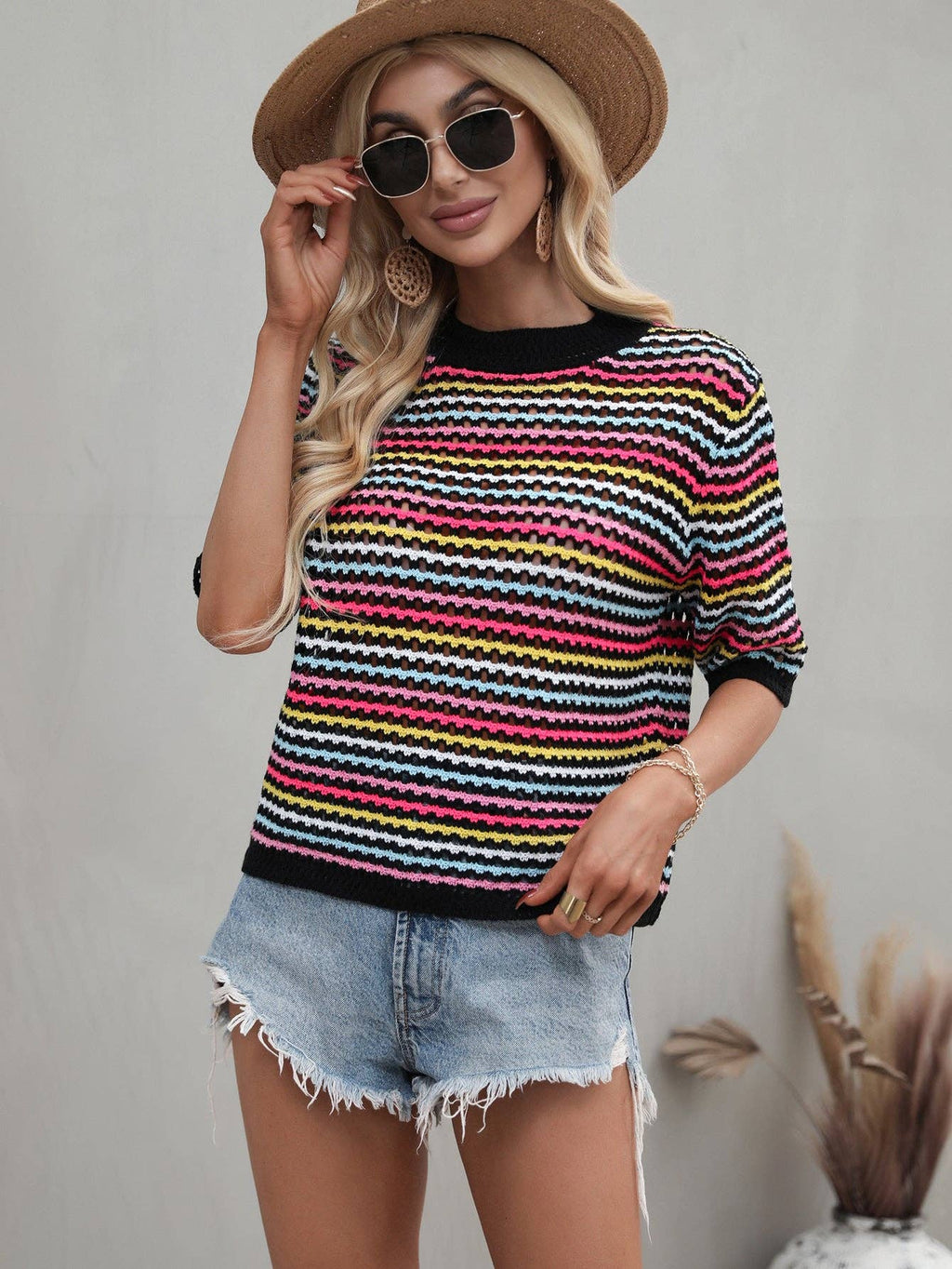 Rainbow Knit Top