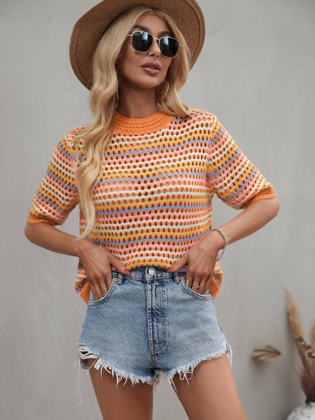 Rainbow Knit Top