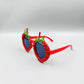 Handmade Strawberry Rhinestone Sunglasses
