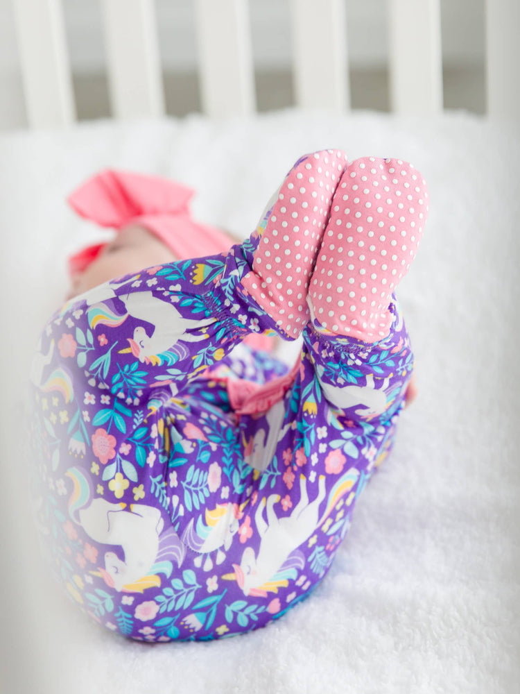 SoftSnooze™ Baby Girls Bamboo Viscose Unicorn Footed Ruffle One Piece Pajama