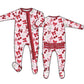 Red Bows Ruffle Footie PJs