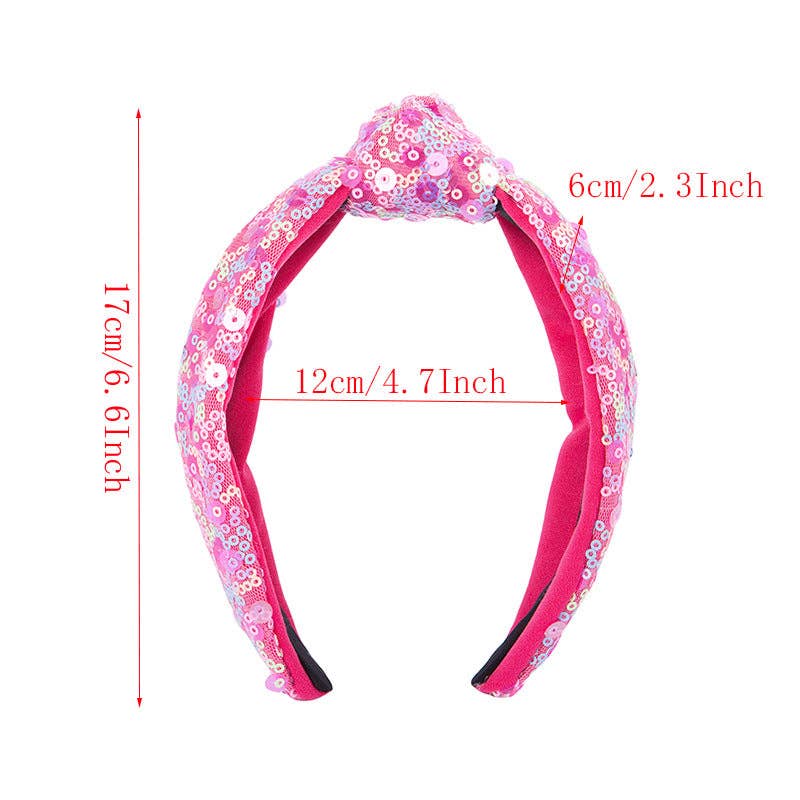 Sequin Knot Headband Pink
