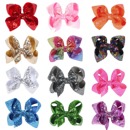 Glam Sequin Bow Hair Clip for Girls – Sparkle & Shine Bow